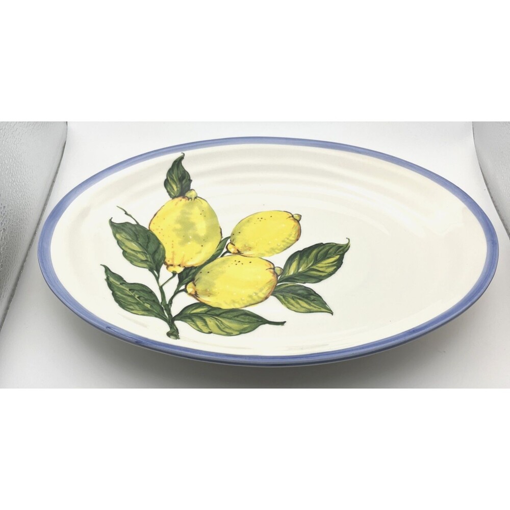 Ceramica Cuore Lemon Serving Platter 13x Italian Ceramic Oval Mediterranean